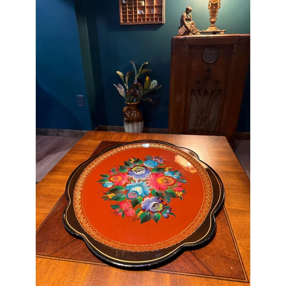Toleware Zhostovo hand painted